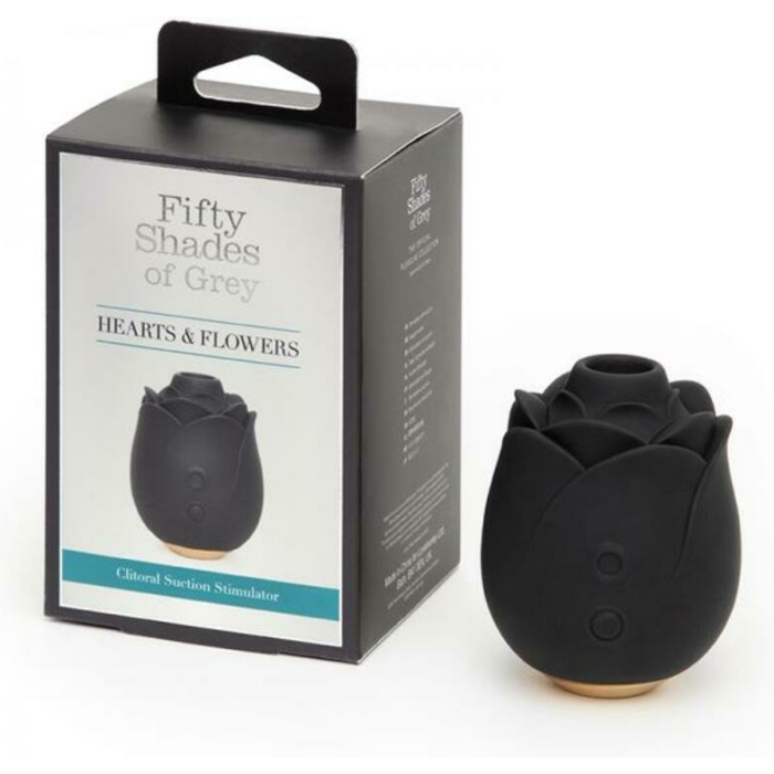 Fifty Shades Of Grey Hearts And Flowers Suction Rose Black - Image 1