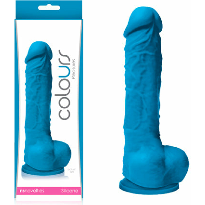 Colours Pleasures 5 Dildo w/Suction Cup - Blue - Image 1