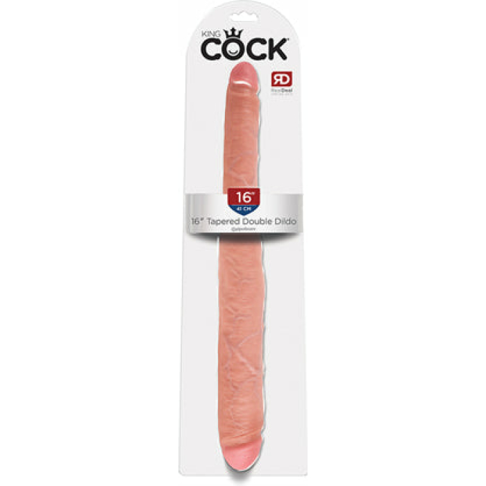 King Cock 16 Tapered Double Dildo - Flesh - Image 1