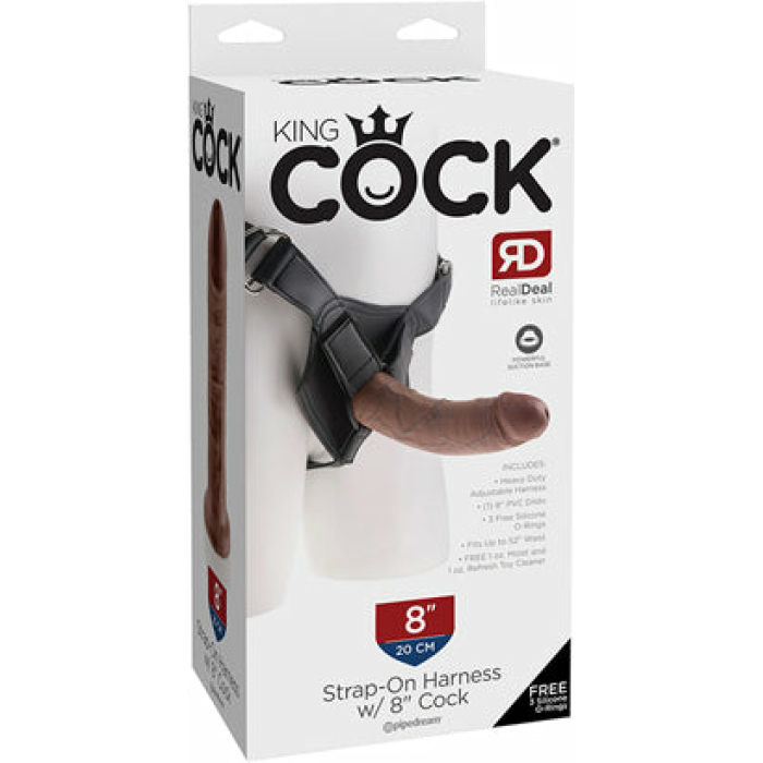 Kc Strap On Harness 8 Cock Brown - Image 1