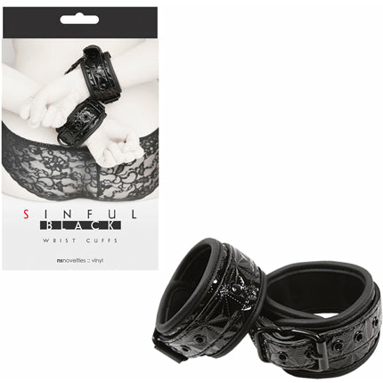 Sinful Wrist Cuffs - Black