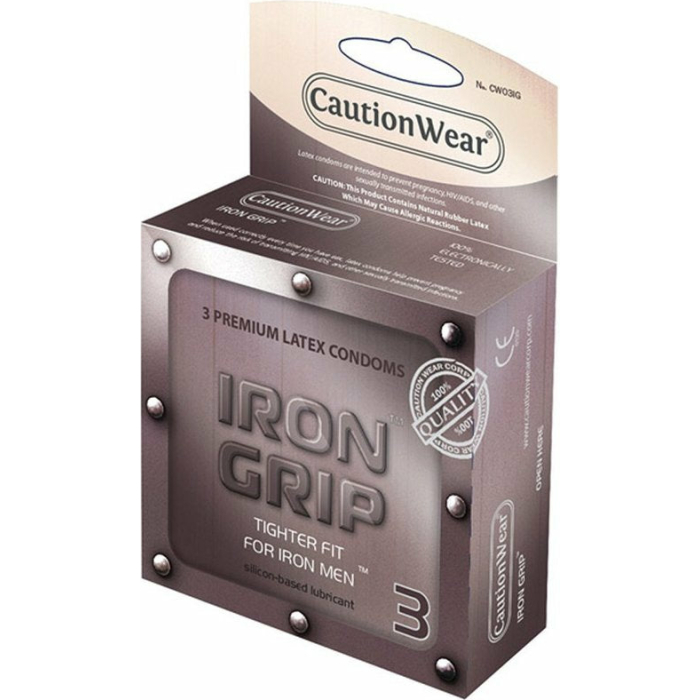 Caution Wear Iron Grip Condoms 3 Pack - Image 3