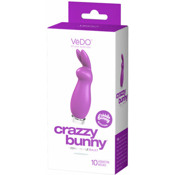 VeDO Crazzy Bunny Rechargeable Bullet - Perfectly Purple - Image 1