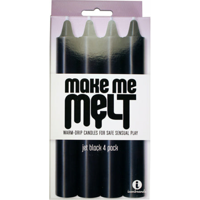 The 9's Make Me Melt Sensual Warm Drip Candles - Jet Black Pack of 4 - Image 1
