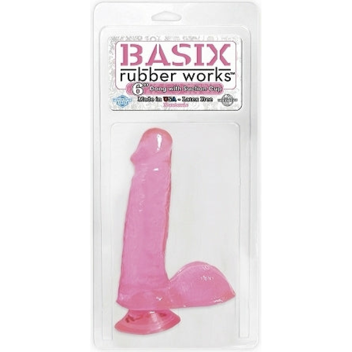 Basix Dong With Suction Cup 6 Inches Pink - Image 2