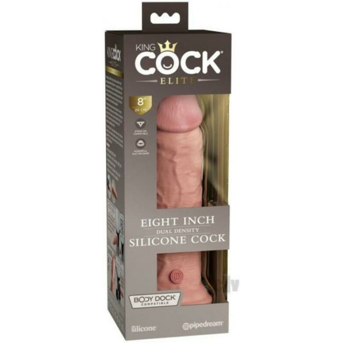 King Cock Elite Silicone Dual-density Cock 8 In. Light - Image 1