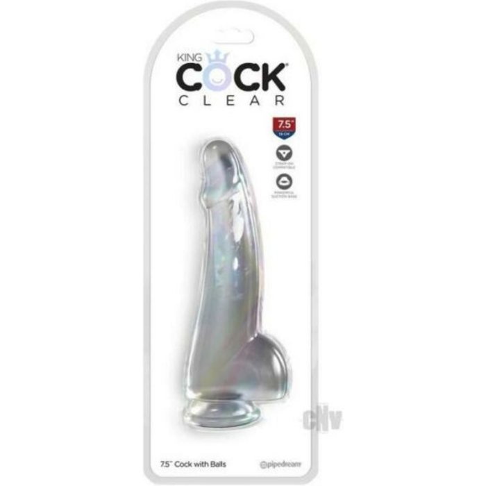 King Cock Clear With Balls 7.5in Clear - Image 1