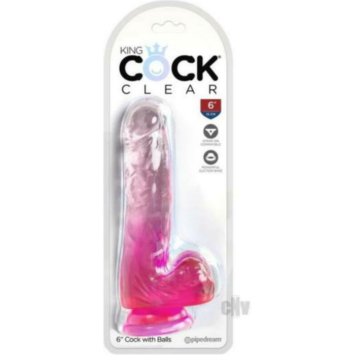 Kc 6 Cock Clear W/balls Pink - Image 1
