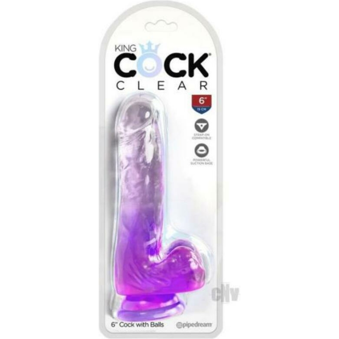 Kc 6 Cock Clear W/balls Purple - Image 1