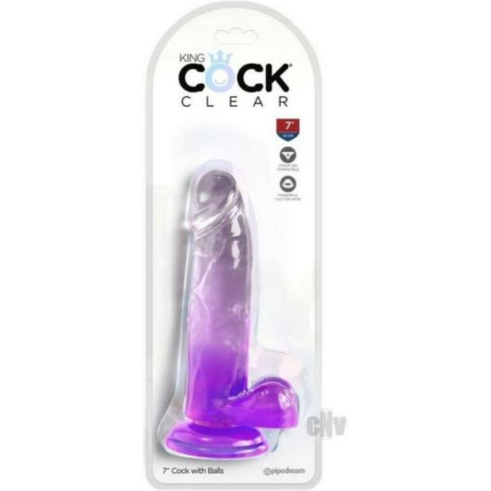 Kc 7 Cock Clear W/balls Purple - Image 1