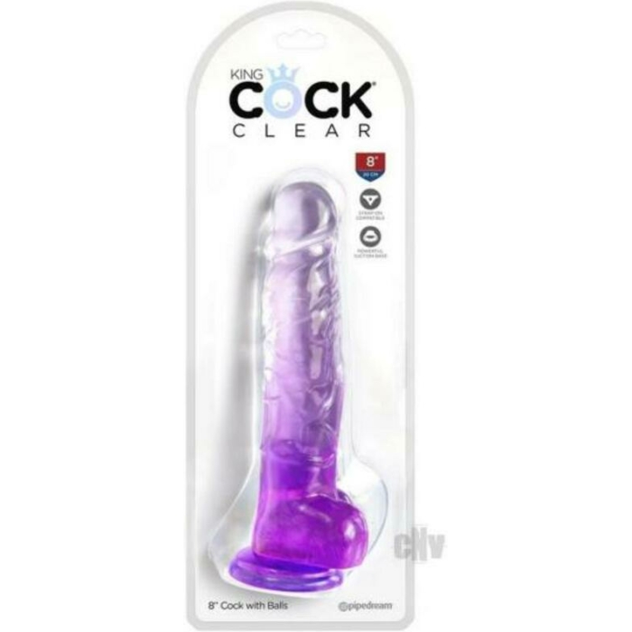 Kc 8 Cock Clear W/balls Purple - Image 1