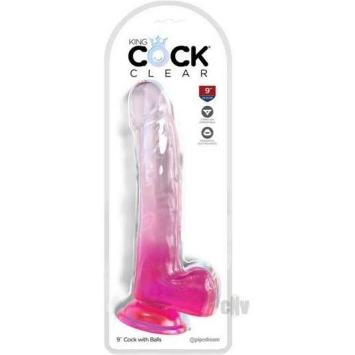 Kc 9 Cock Clear W/balls Pink - Image 1