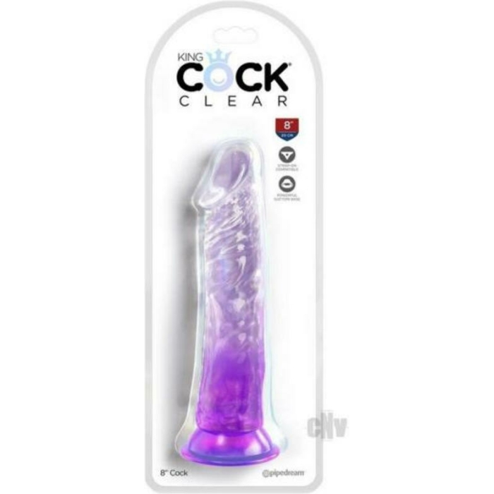King Cock Clear 8in Purple - Image 1