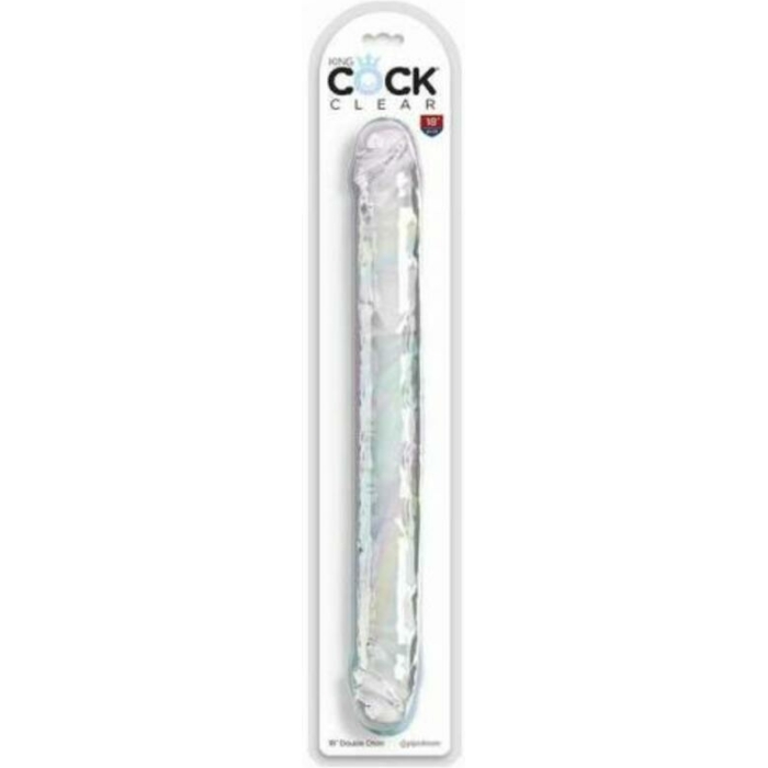 King Cock Double Dildo 18 In. Clear - Image 1