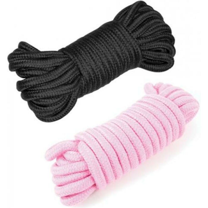 Plesur Cotton Shibari Bondage Rope 2 Pack - Black/pink - Image 1