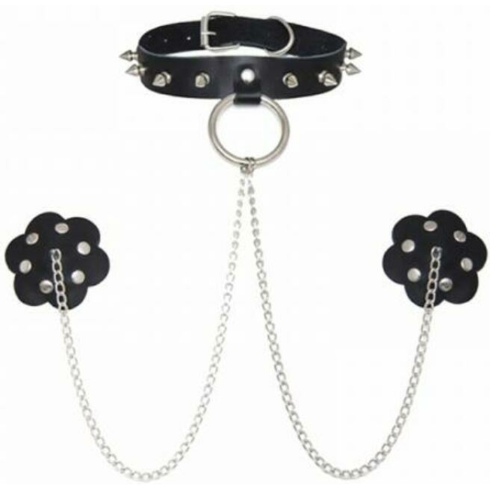 Neva Nude Pasty With Collar and Chain - Image 1