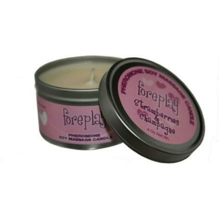 Smitten Pheromone Massage Candle Smitten Strawberry & Champagne 4 Oz/113 G - Image 1