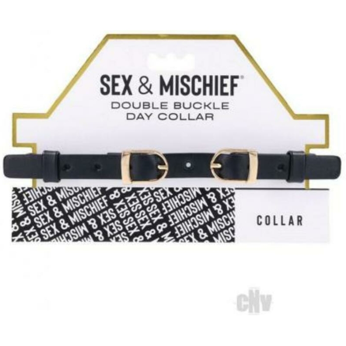 Sandm Double Buckle Day Collar Blk/gld - Image 1