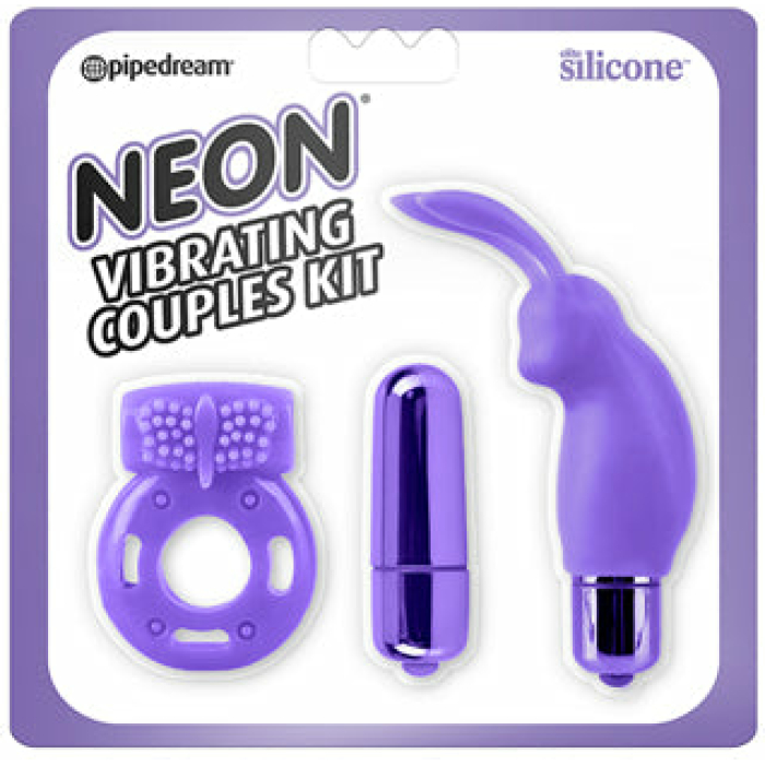 Neon Luv Touch Vibrating Couples Kit - Purple - Image 1