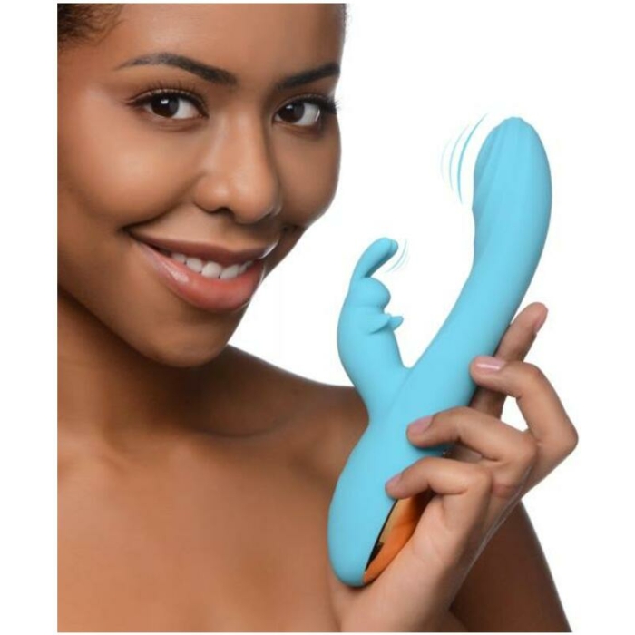 Power Bunny Snuggles Rabbit Vibe Silicone Rechargeable Teal - Image 1