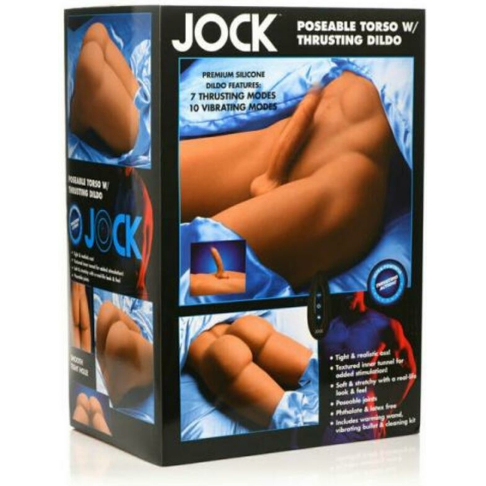 Jock Poseable Torso With Thrusting Posable 7 In. Dildo Medium - Image 1