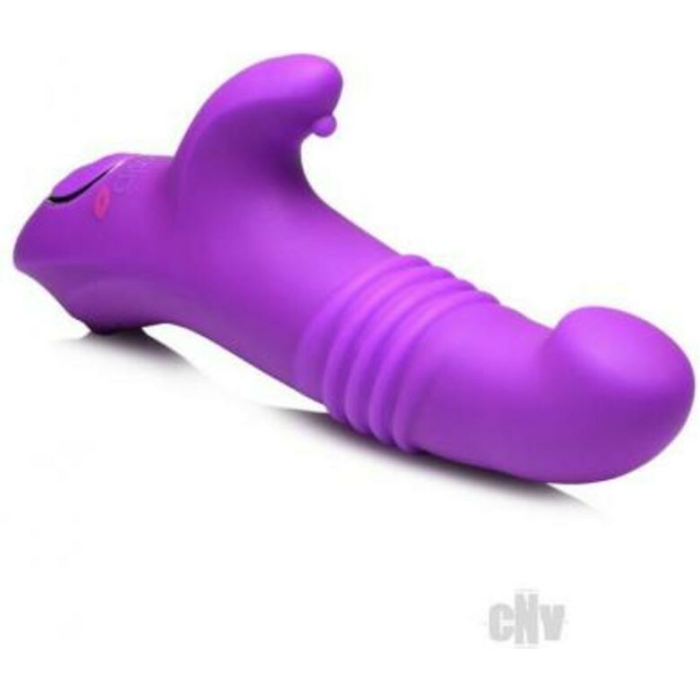 Gossip Blaster 7x Thrusting Silicone Rabbit Vibrator Violet - Image 1