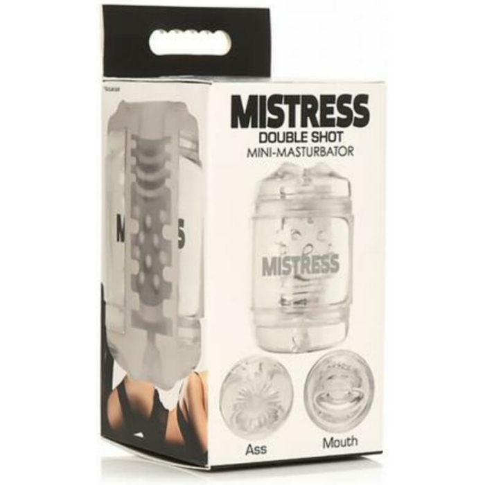 Mistress Double Shot Ass&mouth Mini Masturbator Clear - Image 1