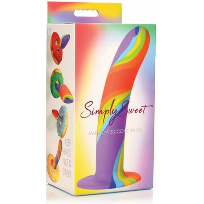 Curve Toys Simply Sweet Rainbow Silicone Dildo - Image 1