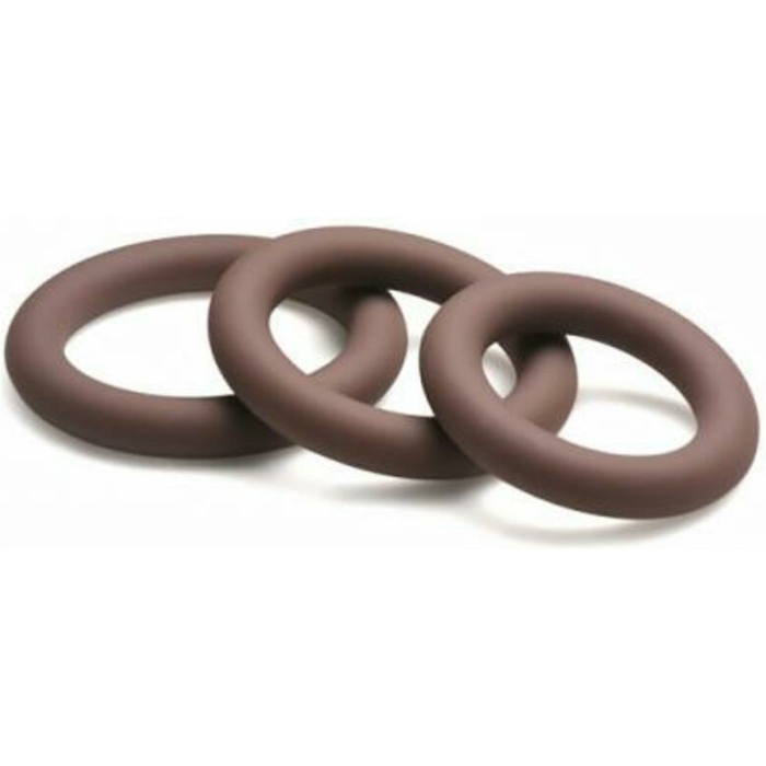 Jock Silicone Cock Ring 3-piece Set Dark - Image 1