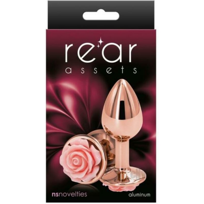 Rear Assets Rose Anal Plug - Small - Pink - Image 1