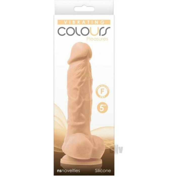 Colours Pleasures Vibrating 5" Dildo - White - Image 1