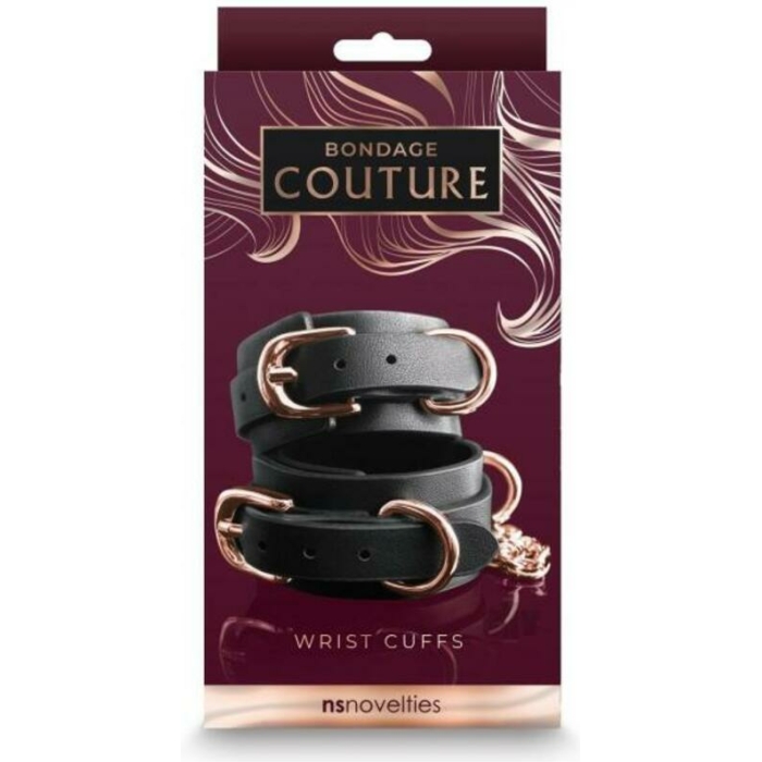 Bondage Couture Wrist Cuffs Black - Image 1