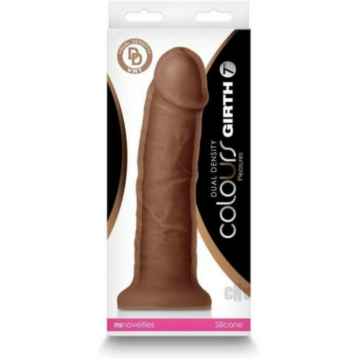 Colours Dual Density Girth 7 In. Dildo Brown - Image 1