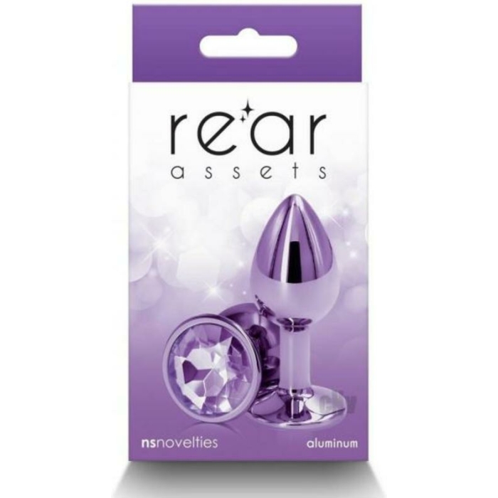 Rear Assets Metal Anal Plug Small Purple - Image 1