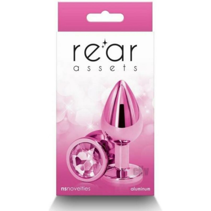 Rear Assets Metal Anal Plug Medium Pink - Image 1