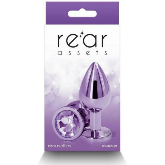 Rear Assets Metal Anal Plug Medium Purple - Image 1