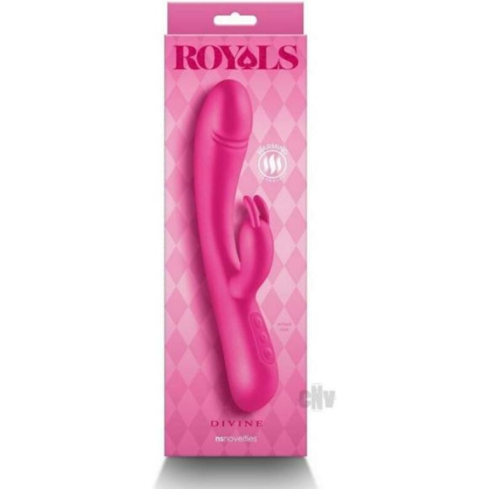 Royals Divine Warming Rabbit Vibrator Metallic Pink - Image 1