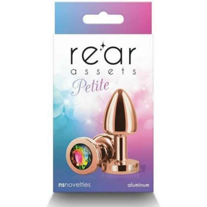Rear Assets Petite Metal Anal Plug Rose Gold/rainbow - Image 1