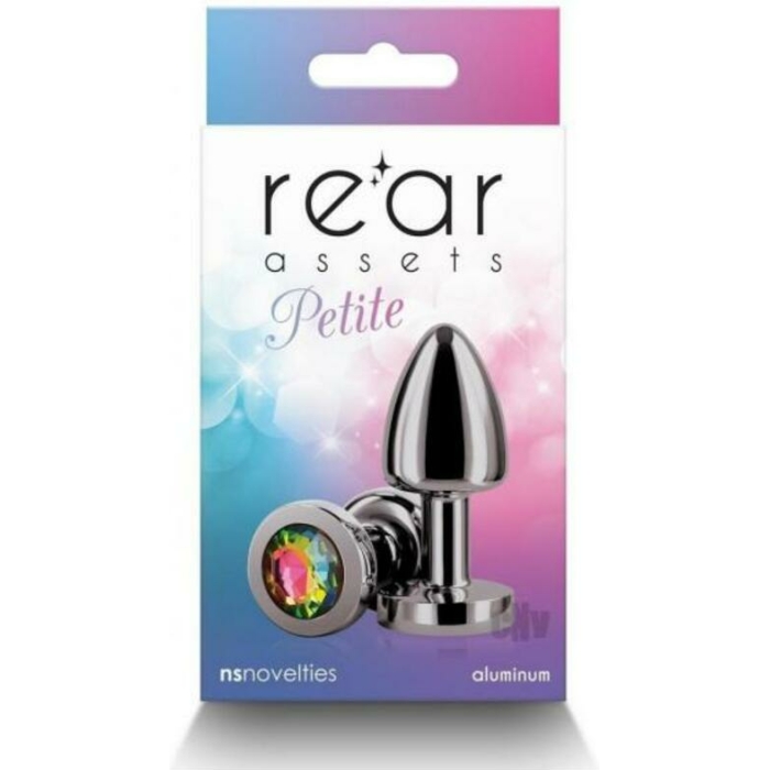 Rear Assets Petite Metal Anal Plug Gunmetal/rainbow - Image 1