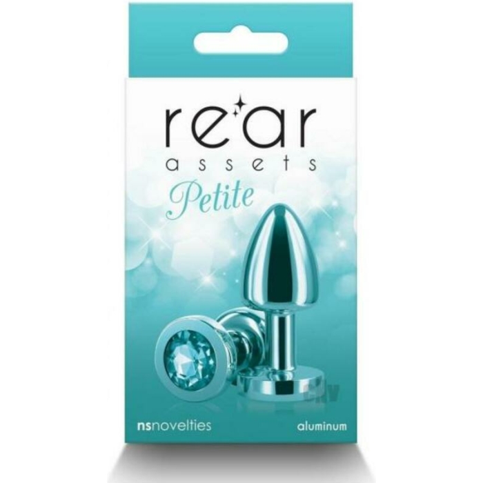 Rear Assets Petite Metal Anal Plug Teal - Image 1