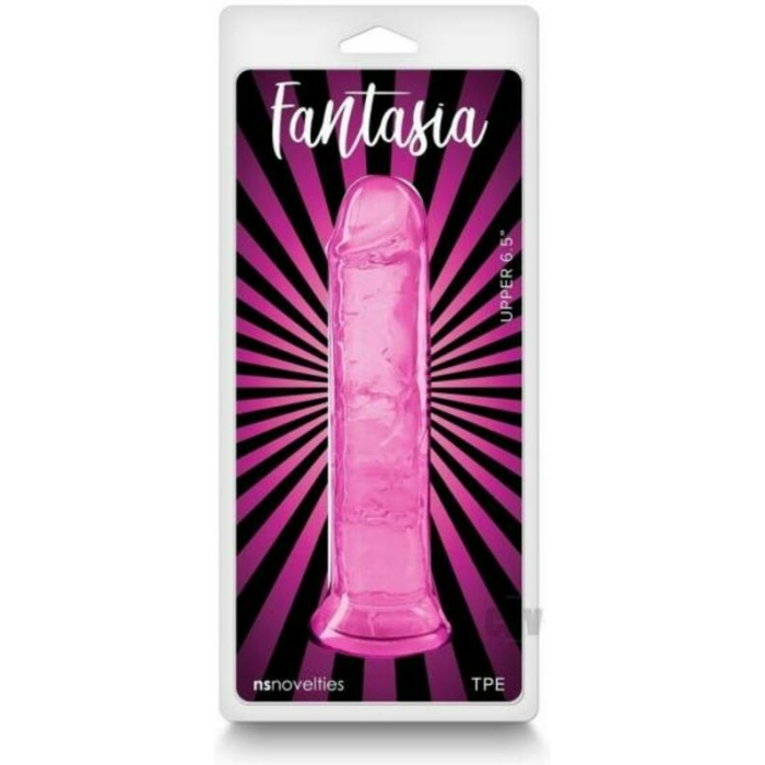 Fantasia Upper 6.5 In. Jelly Dildo Pink - Image 1