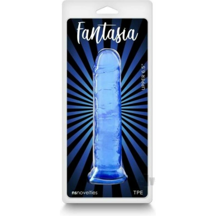 Fantasia Upper 6.5 In. Jelly Dildo Blue - Image 1