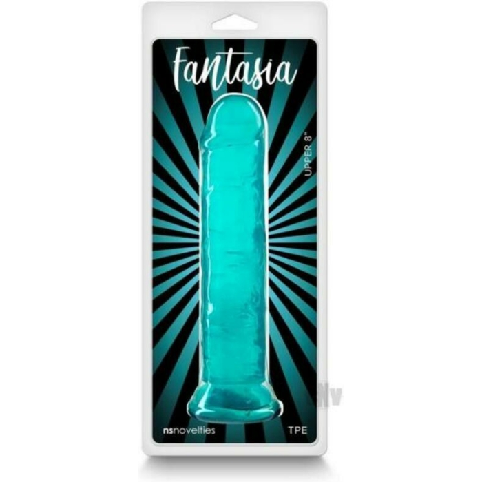 Fantasia Upper 8 In. Jelly Dildo Teal - Image 1