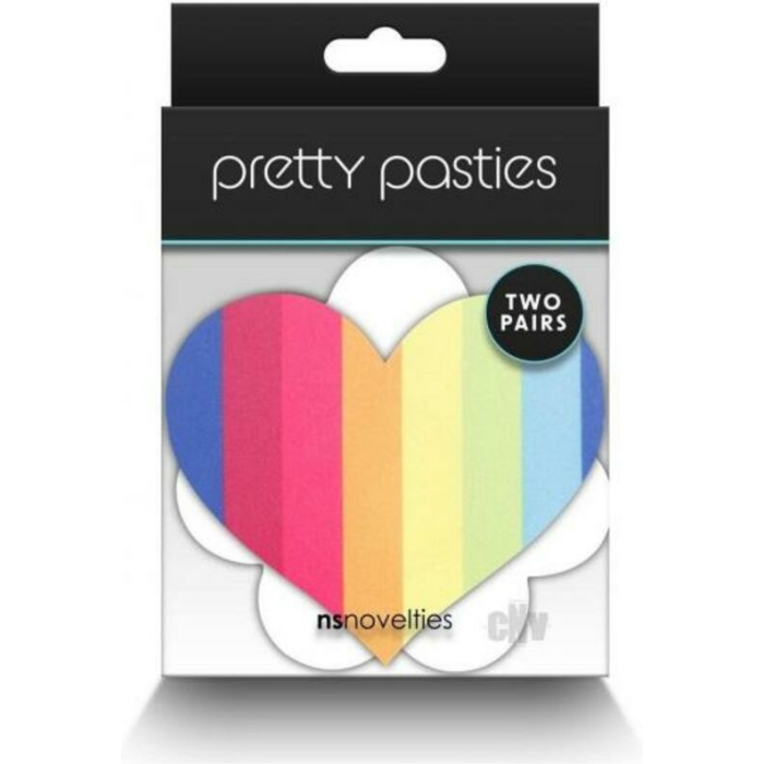 Pretty Pasties Pride Heart & Flower Rainbow 2 Pair - Image 1