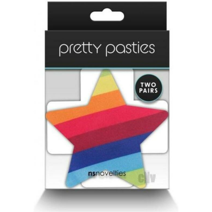 Pretty Pasties Pride Cross & Star Rainbow 2 Pair - Image 1