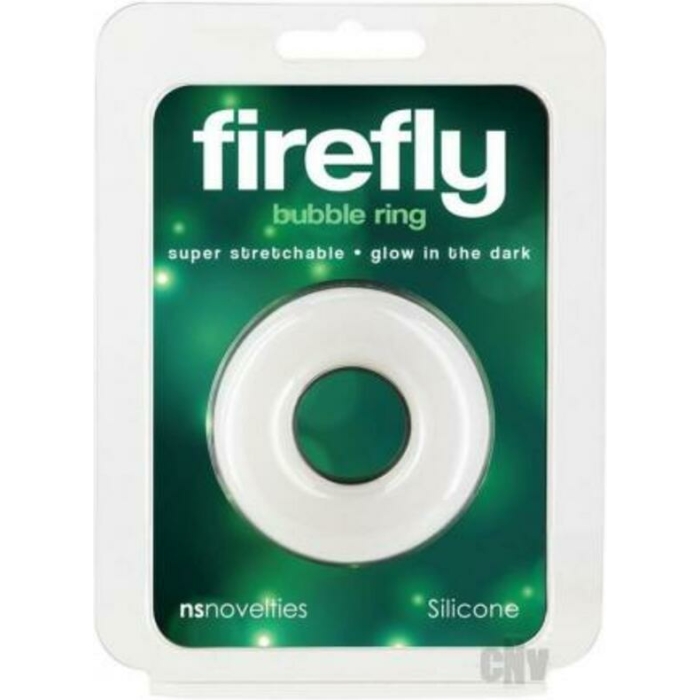 Firefly Glow In The Dark Bubble Cock Ring - Medium, White - Image 1