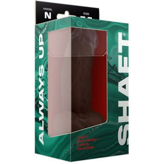 Shaft Model N Liquid Silicone Dong With Balls 7.5 In. Mahogany - Image 3