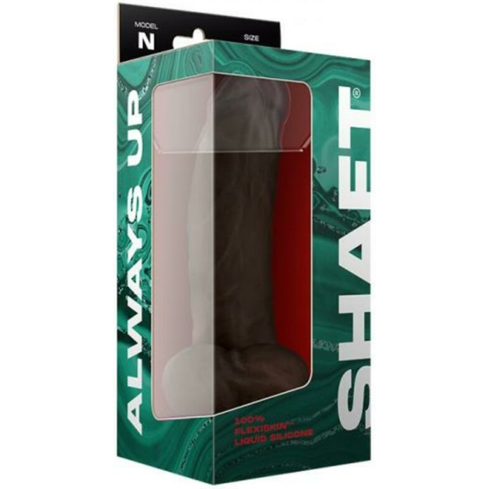 Shaft Model N Liquid Silicone Dong With Balls 9.5 In. Mahogany - Image 3