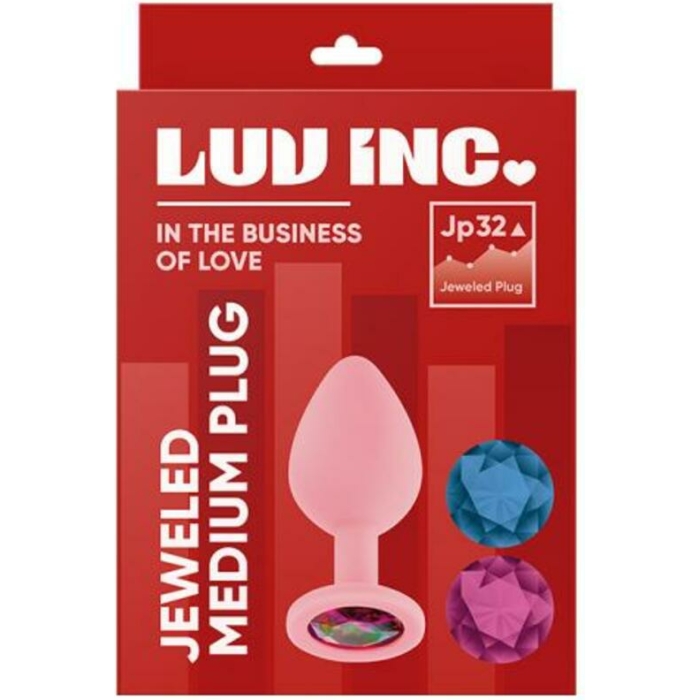 Luv Inc Jp32 Jeweled Medium Plug With 3 Stones Light Pink - Image 1