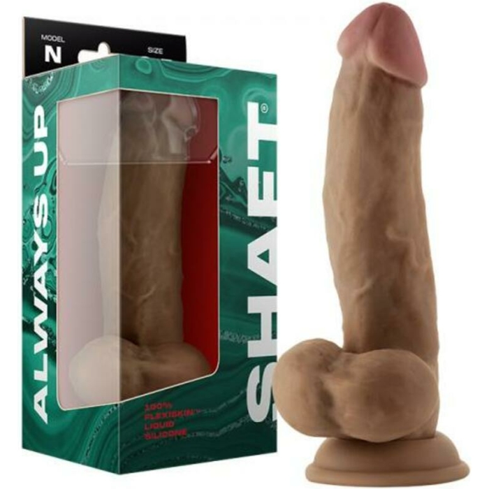 Shaft Model N Liquid Silicone Dong With Balls 8.5 In. Oak - Image 1